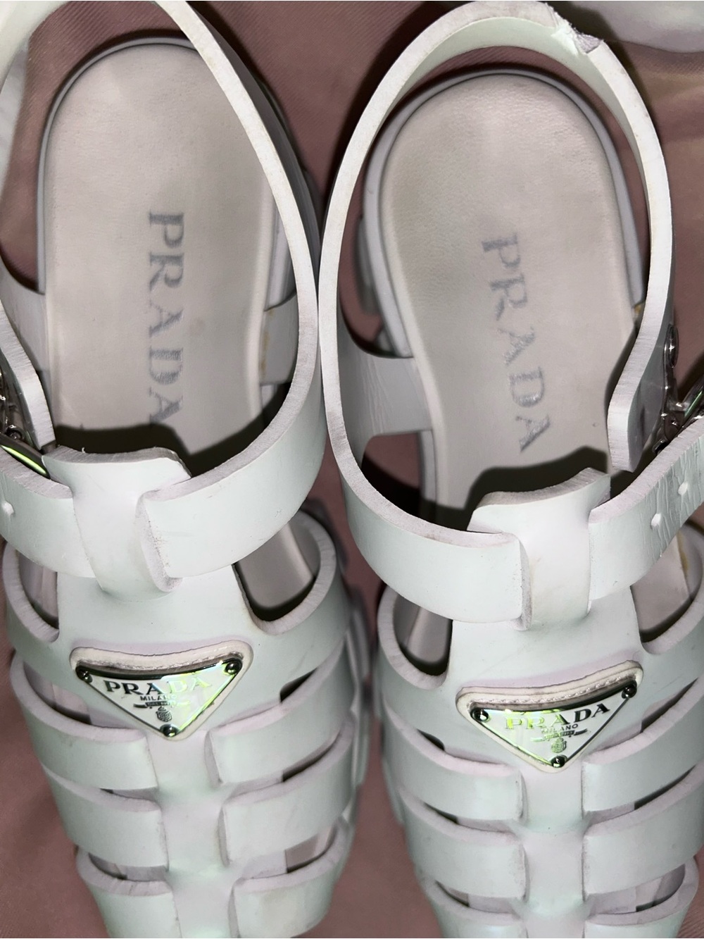 Prada White Rubber Monolith sandals Size 37 - Picture 8 of 13